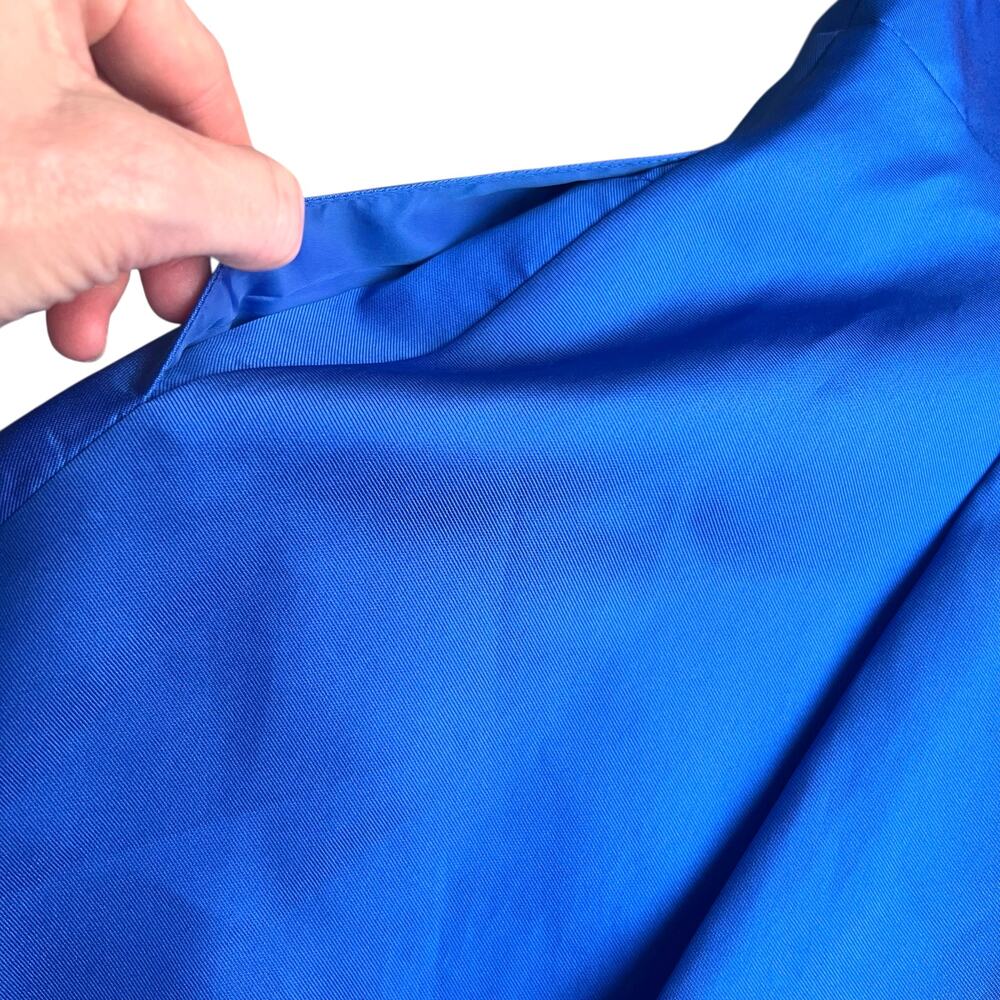 Adrianna Papell Royal Blue High-Low A-Line Satin Cocktail Dress Medium - Picture 8 of 10